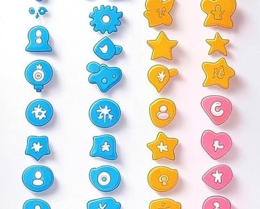 a number of different types of buttons and buttons