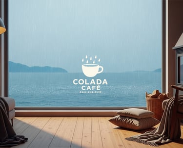 Ocean and rain sounds to create ambience and a cozy vibe.