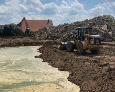 Bouwplaats uitgraven en transporteren