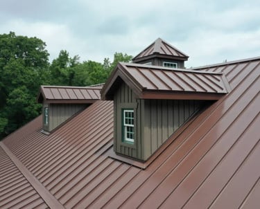 beige metal roof