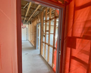 Asbestos Containment and wood framing