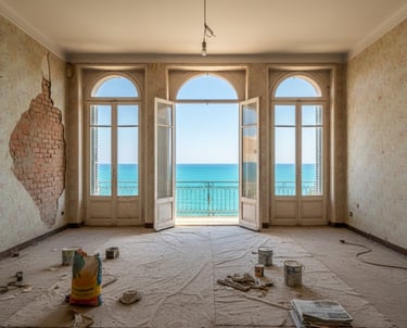 a room with a view of the ocean
