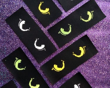 cute cat eyes patches in white, green and yellow