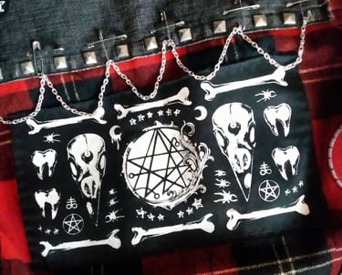 necronomicon patch with bones