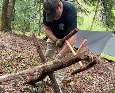 Testing a new bucksaw with nontraditional construction
