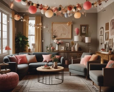 A tidy and bright living room freshly cleaned with sunlight streaming through the windows.