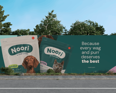 Logo de l'identité visuelle de Noori, marque de petfood par Tuuk studio
