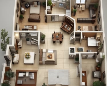 A cozy living room with soft natural light highlighting minimalist furniture and warm textures.