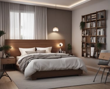 A serene, minimalist living room in Bangalore showcasing soft natural light and subtle neutral tones.