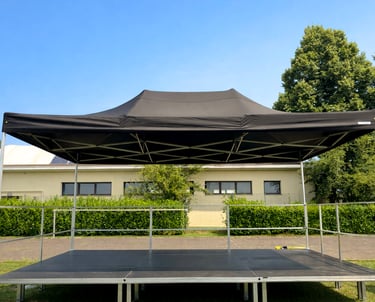 palco modulare e gazebo per copertura