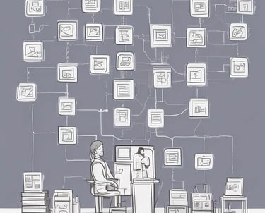 Illustration of a clear step-by-step sales process flowchart.