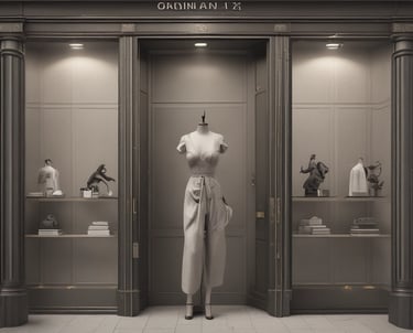 Elegant workspace with design sketches and material samples on a clean desk.