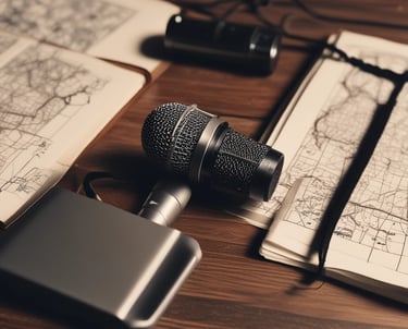 Handshake between a brand representative and a podcast host in a cozy studio.