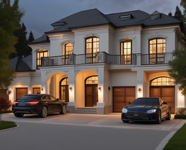 A happy family standing in front of their new home with keys in hand.