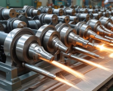 Technicians working on complex machinery inside a thermal power plant control room.