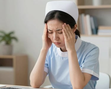 A smiling nurse sharing a heartfelt moment with a patient in a sunlit hospital room.