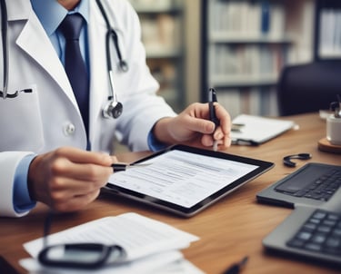 Mobile app interface showing a generated medical prescription