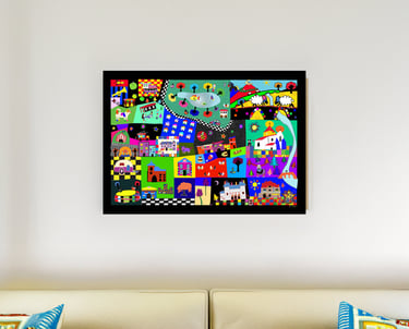 Illustration de bessines– poster A3 du projet BIG LITTLE par Coco Coloré