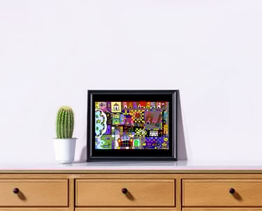 llustration colorée de la ville de Bessines-sur-Gartempe A5 projet BIG LITTLE par Coco colore