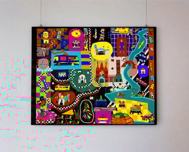 Illustration de Limoges de nuit – édition rare BIG LITTLE par Coco Coloré avec Don Don le chat caché