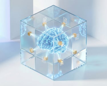 a cube shaped object with a blue light shining on it