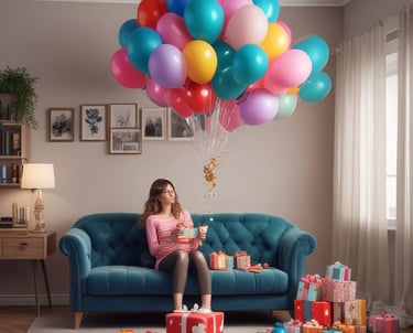 arreglo de globos hecho por una mujer artista