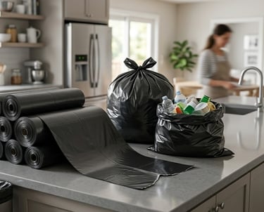 Transparent garbage bag roll flexible plastic by NEW GURUNANAK PLASTIC & PACKAGING Indore