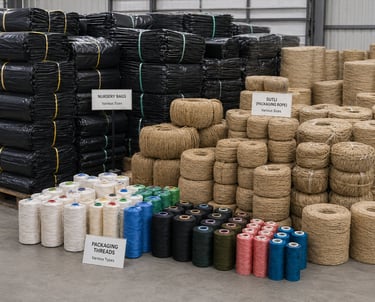 Nursery bags, sutli rope and packaging threads used for industrial packaging applications
