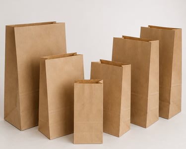 Paper bags different sizes and handle types by NEW GURUNANAK PLASTIC & PACKAGING Indore