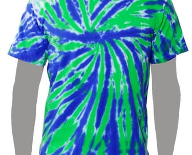 Blue and Green Custom Tie-dye T-shirt