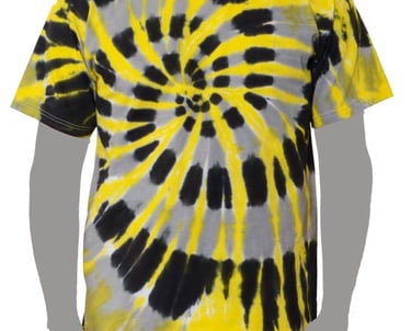 Yellow Black Tie-dye T-shirt
