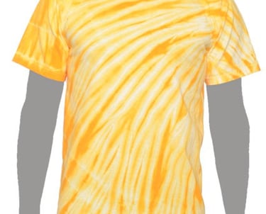Gold Tie-dye T-shirt, Yellow Tie-dye T-shirt