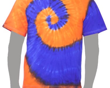 Royal Blue Orange Custom Tie-dye T-shirt