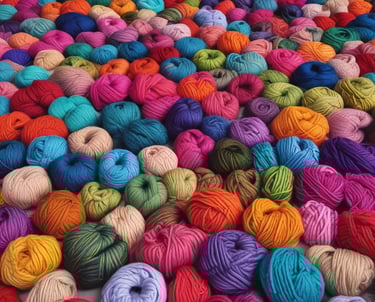 Close-up of a worker carefully sorting through bales of yarn waste under bright factory lights.