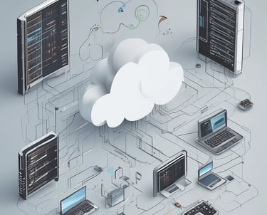 Close-up of a circuit board with glowing blue and green lights symbolizing embedded system connectivity.