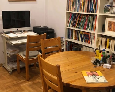 Bureau de travail pour les cours de français