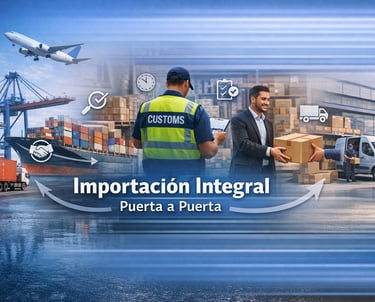 Servicio de importación integral puerta a puerta con gestión aduanera, logística y entrega final