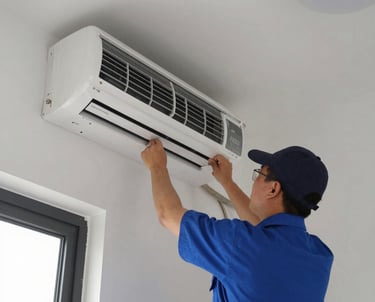 An electrician holding a blue wrench and colorful electrical wires for home repair service.