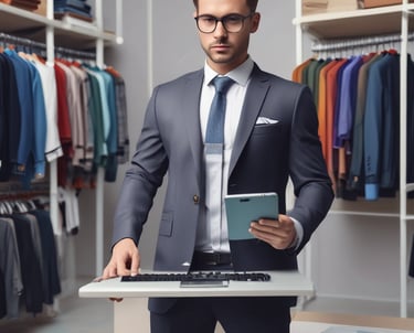 A sleek, modern workspace with multiple screens displaying dynamic code and design layouts.