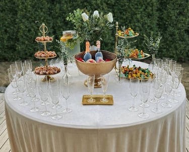 šampano staliukai Vilniuje