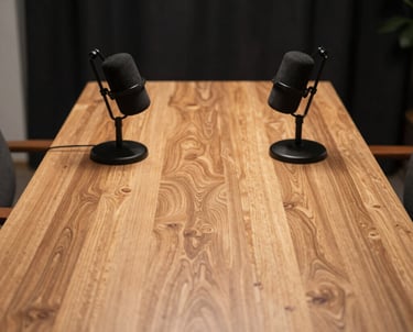 Photo of a journalist interviewing a local event participant with a microphone.