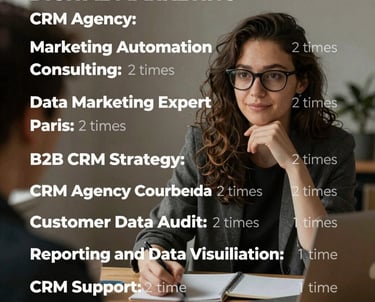 digital marketing artwork on brown wooden surface