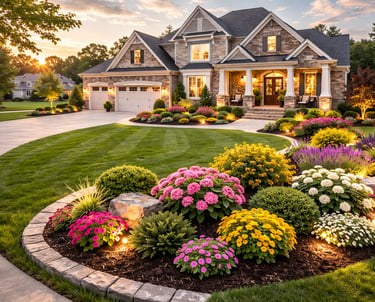 High-end residential landscape transformation in the Triangle area of North Carolina.
