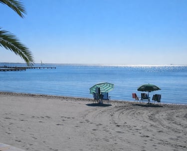Playa de Santiago de la Ribera (San Javier), en el Mar Menor