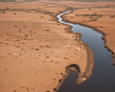 A modern cold storage facility surrounded by arid land showing energy-efficient design.