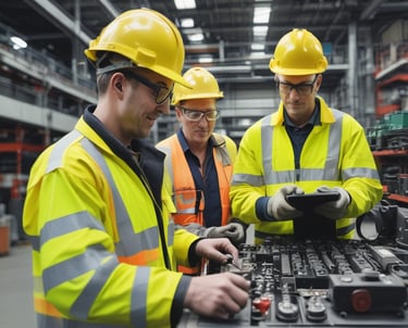 Technician monitoring water treatment plant control panels in Calgary.