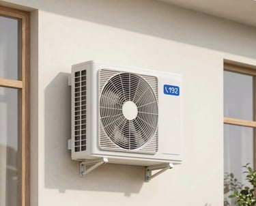 Technician installing an HVAC unit outside a cozy El Mirage home on a sunny day.