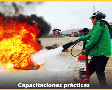 Personal de MD Extintores realizando capacitaciones prácticas de uso de extintores y control de incendios para empresas.