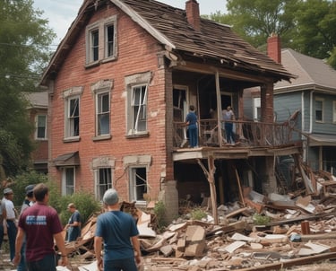 A group of cooperative members collaborating around a table with documents and laptops.