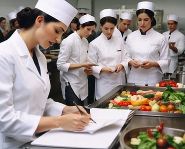 A professional nutritionist consulting with a client in a modern office with green accents.